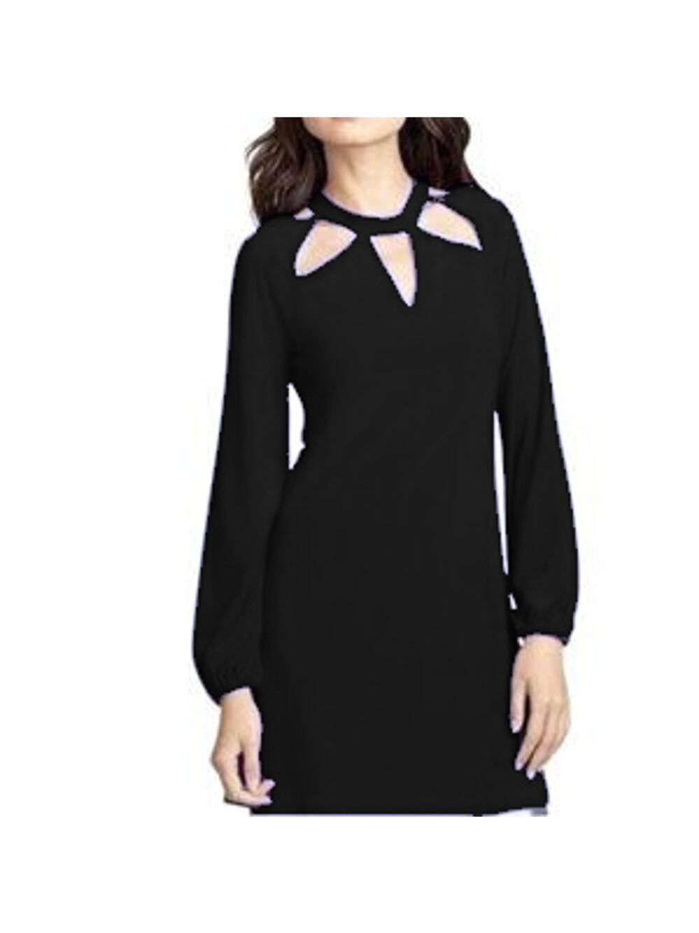 Norma Kamali Womens Size 2X Black Everlast Cut Out Long Sleeve Mini Dress